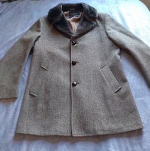 Vintage Pendleton Faux Fur Wool Coat Mens 44
